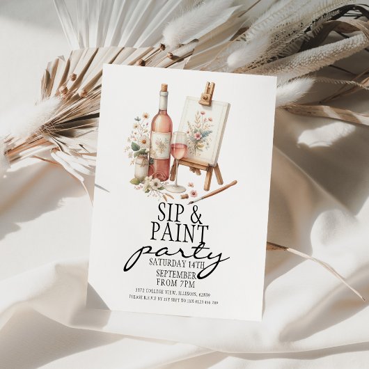 Sip und Paint-Party Einladung