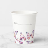 Sip und See Butterfly Theme Lila Custom Pappbecher (Rückseite)