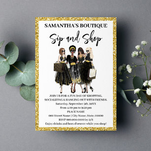 Sip und Shop Pop-Up-Shop Einladung