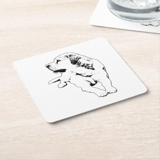 Sip Watch Retriever Rechteckiger Pappuntersetzer (angewinkelt)