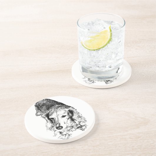 Sip With Backbone – Dachshund Getränkeuntersetzer (Seite)