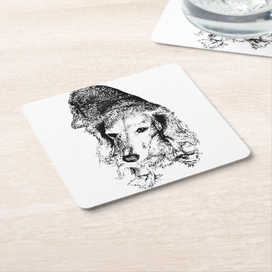 Sip With Backbone – Dachshund Rechteckiger Pappuntersetzer (angewinkelt)