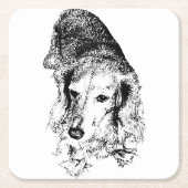 Sip With Backbone – Dachshund Rechteckiger Pappuntersetzer (Vorderseite)