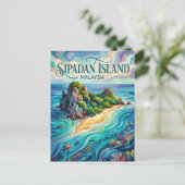 Sipadan-Insel Malaysia Postkarte (Stehend Vorderseite)