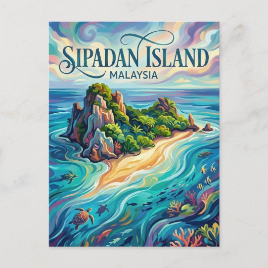 Sipadan-Insel Malaysia Postkarte (Vorderseite)