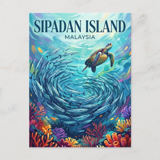 Sipadan-Insel Malaysia Postkarte (Vorderseite)