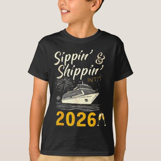 Sipn’ & Shipn’ Into 2026 Cruise Party, Happy N T-Shirt (Vorderseite)