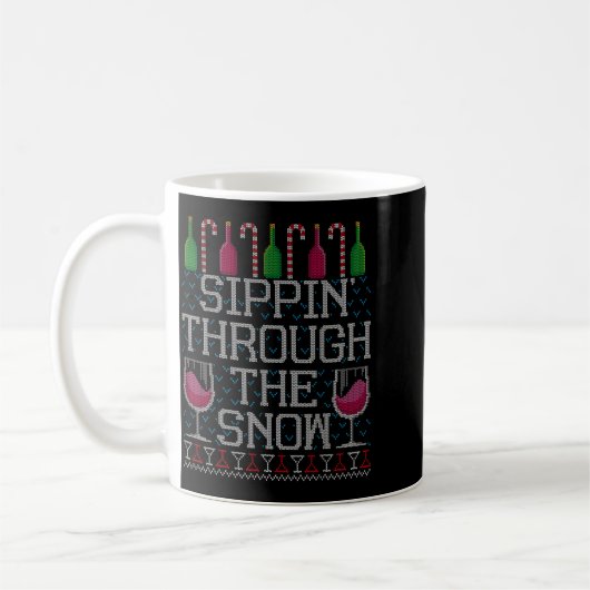Sipn' Through The Snow Red Wine Ugly Christmas Swe Kaffeetasse (Links)