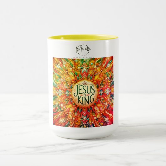 "Sippe im Glauben: Jesus ist König-Kaffee-Tasse" Tasse (Zentrum)