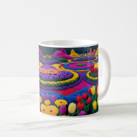 Sippe in Bloom - Blumengarten Kaffeetasse (VorderseiteRechts)