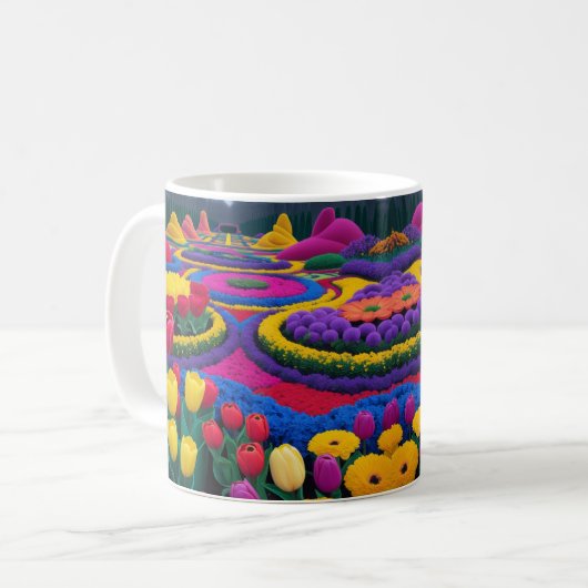 Sippe in Bloom - Blumengarten Kaffeetasse (Vorderseite Links)