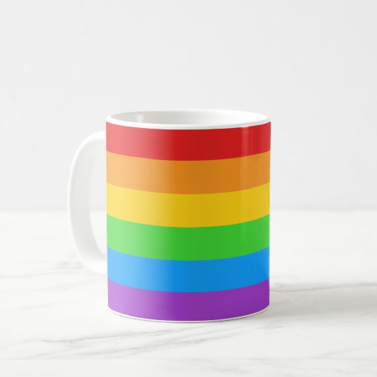 Sippe mit Stolz: Regenbogenflagge Kaffeetasse (Vorderseite Links)