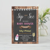 Sippe und Mädchen Dusche Party Einladung sehen (Stehend Vorderseite)