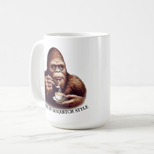 Sippen im Sasquatch-Stil Kaffeetasse (Vorderseite Links)
