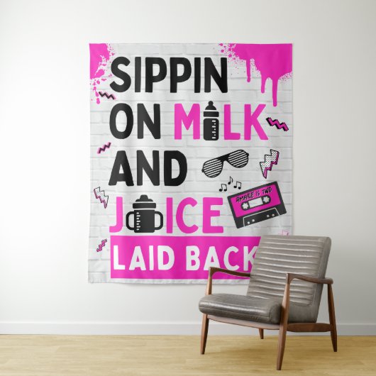 Sippin auf Milch & Juice Pink/Black Hip Hop Geburt Wandteppich (Beispiel)