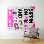 Sippin auf Milch & Juice Pink/Black Hip Hop Geburt Wandteppich (Beispiel (Horizontal))
