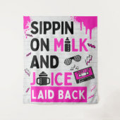 Sippin auf Milch & Juice Pink/Black Hip Hop Geburt Wandteppich (Vorderseite)