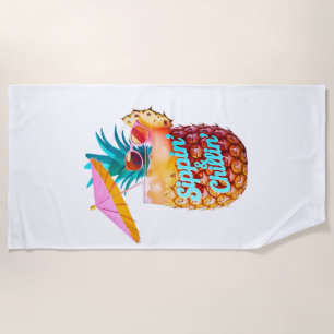 Sippin’ & Chillin’ Sommerparty-Design Strandtuch