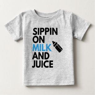 Sippin für Milch und Juice Niedliche Hip Hop-Theme Baby T-shirt