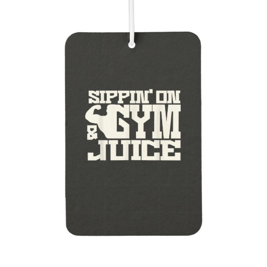 Sippin on Gym Juice - Mens Workout Shirts Funny Autolufterfrischer (Vorderseite)