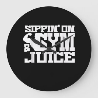 Sippin on Gym Juice - Mens Workout Shirts Funny Große Wanduhr