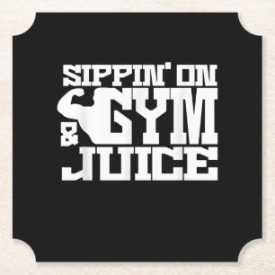 Sippin On Gym - Juice - Mens Workout Shirts Funny Untersetzer