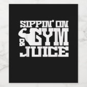 Sippin on Gym Juice - Mens Workout Shirts Funny Weinetikett (Einzelnes Label)