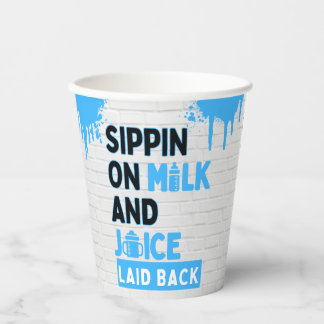Sippin’ on Milk and Juice Blue Hip Hop  Pappbecher