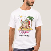 Sippin' On Sun and Fun - Funny Llama Cartoon T-Shirt (Vorderseite)