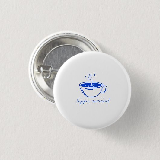 Sippin Survival" Minimalist Coffee Graphic Tee Button (Vorne & Hinten)