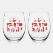 Sippin' Through The Snow Wine Christmas Weinglas Ohne Stiel (Rückseite)