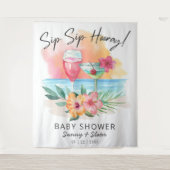 Sippin' | Tropical Beach Baby Dusche Wandteppich (Vorderseite)