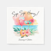 Sippin' | Tropical Beach Sip Hooray Serviette (Vorderseite)