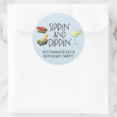 Sippin' und Dippin' Margarita Guacamole Salsa Runder Aufkleber (Tasche)