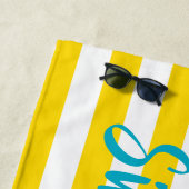 Sipping In The Sun Cute Yellow White Stripe Party Strandtuch (Beispiel)