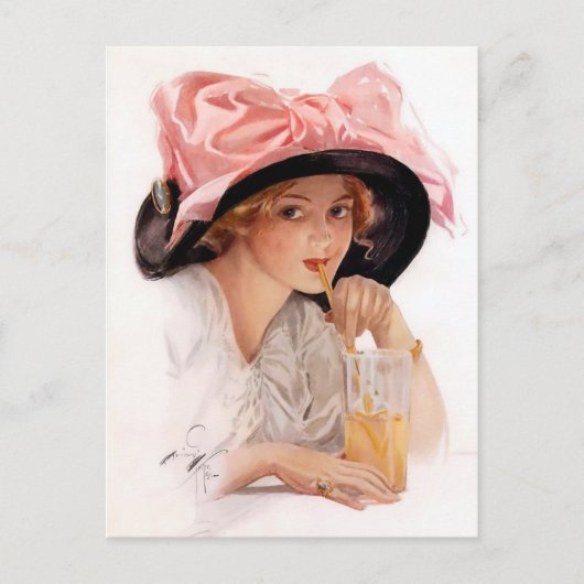 Sipping Lemonade Postkarte (Vorderseite)