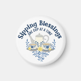 Sipping Sessings a cup time Magnet