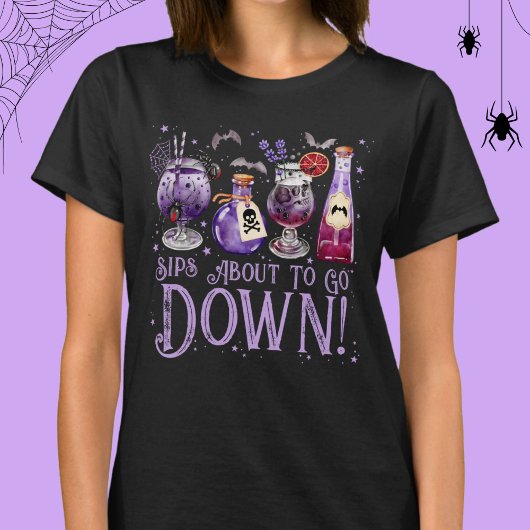Sips About Go Down Halloween Cocktails T-Shirt