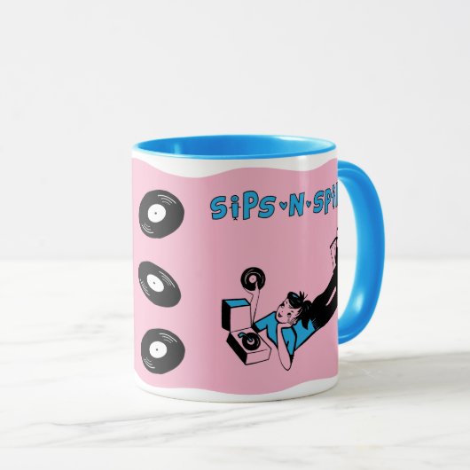 Sips 'n' Spins "Tune Tote" style coffee mug Tasse (VorderseiteRechts)