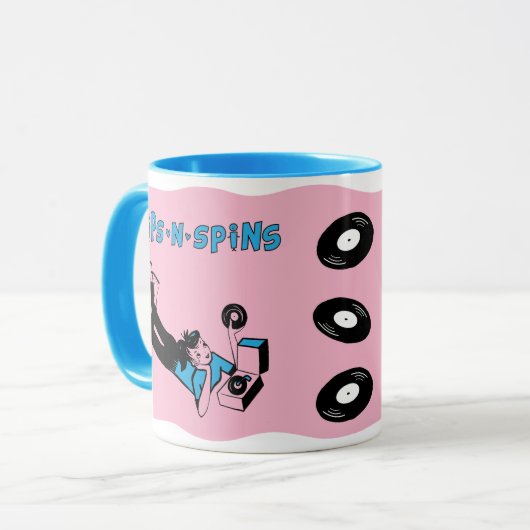 Sips 'n' Spins "Tune Tote" style coffee mug Tasse (Vorderseite Links)