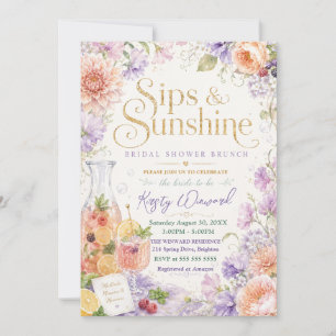 Sips & Sunshine Brautjungfern-Brunch Einladung