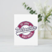 Sir Backpacker World Traveller Retro Logo Postkarte (Stehend Vorderseite)