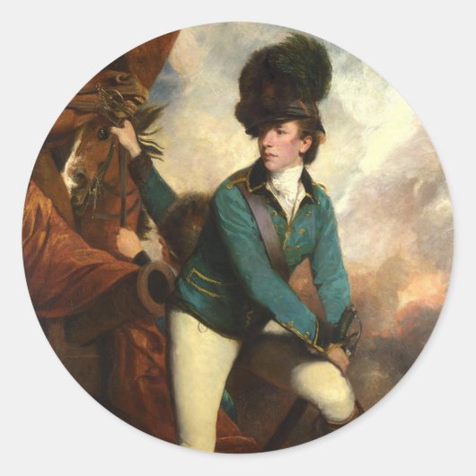 Sir Banastre Tarleton von Joshua Reynolds Runder Aufkleber (Vorderseite)