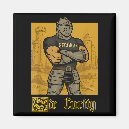 Sir Curity Funny Security Pub Knight Medieval Meme Magnet (Vorne)