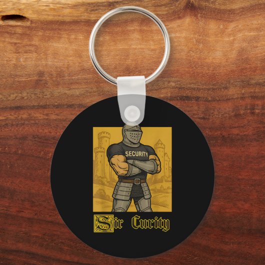 Sir Curity Funny Security Pub Knight Medieval Meme Schlüsselanhänger (Vorderseite)