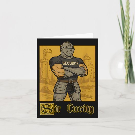Sir Curity Lustiger Sicherheitswitz Ritter Mittela Karte (Vorderseite)
