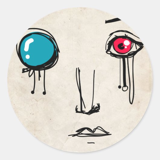 Sir Cyborg Runder Aufkleber (Vorderseite)