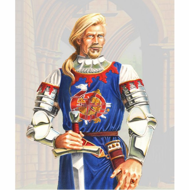 Sir Dinadan stehen oben Freistehende Fotoskulptur (Vorne)