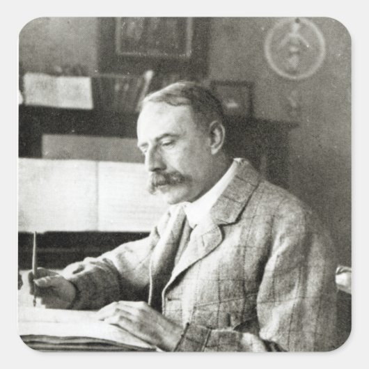 Sir Edward Elgar Quadratischer Aufkleber (Vorderseite)