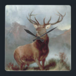 Sir Edwin Landseer | Monarch of the Glen, 1851 Quadratische Wanduhr<br><div class="desc">Monarch of the Glen,  1851 | von Sir Edwin Landseer | Art Location: United Distillers and Vintners | English Artist | Image Collection number: BAL3435</div>